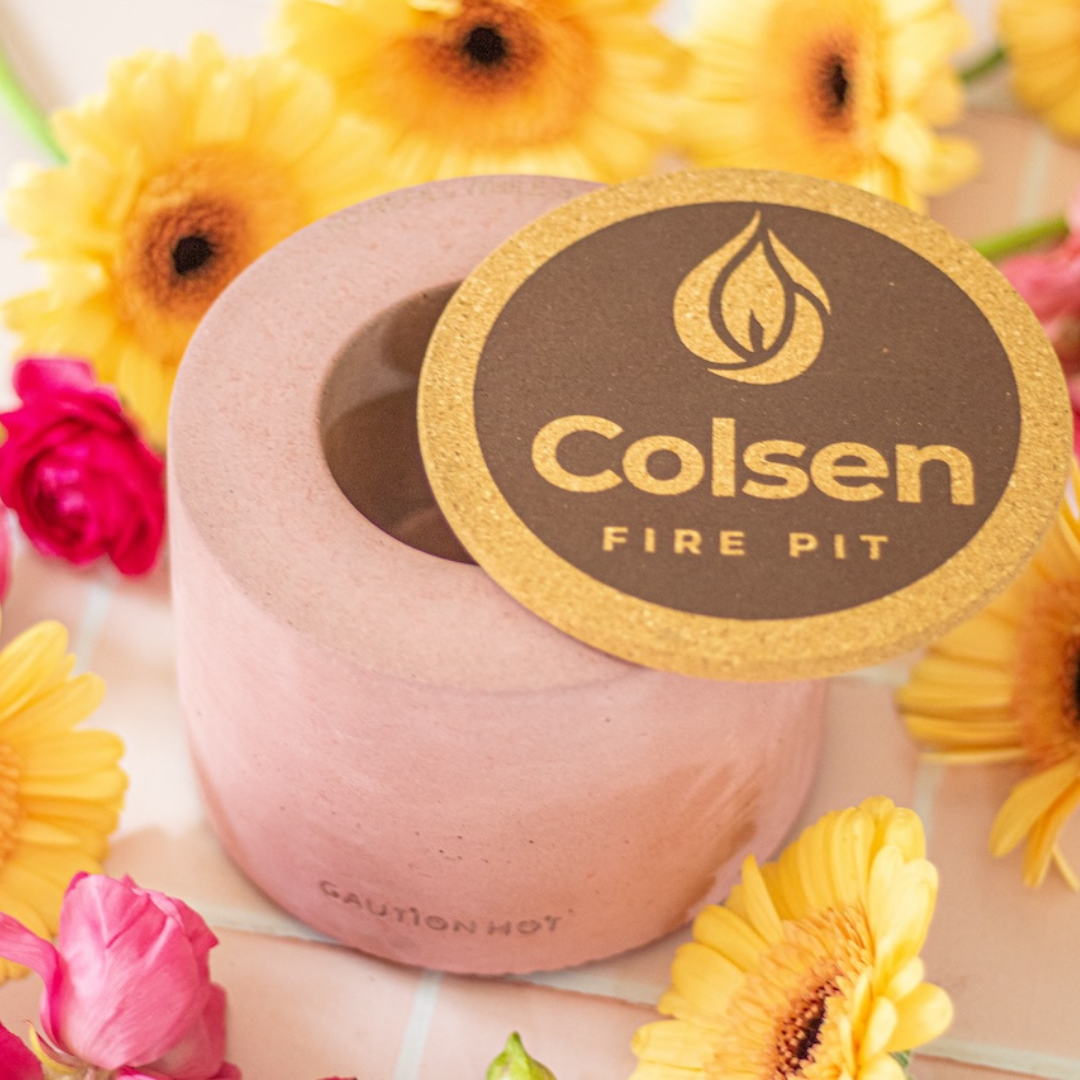 Colsen Mother's Day Round Pink Tabletop Fire Pit