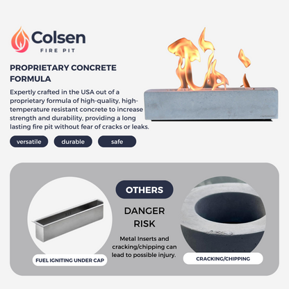 Colsen Rectangular Tabletop Fire Pit