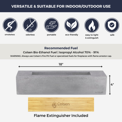 Colsen Rectangular Tabletop Fire Pit