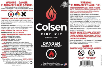 Colsen Eco-Friendly Tabletop Fire Pit Fuel (1000mL /32 oz.) - Colsen Fire Pit