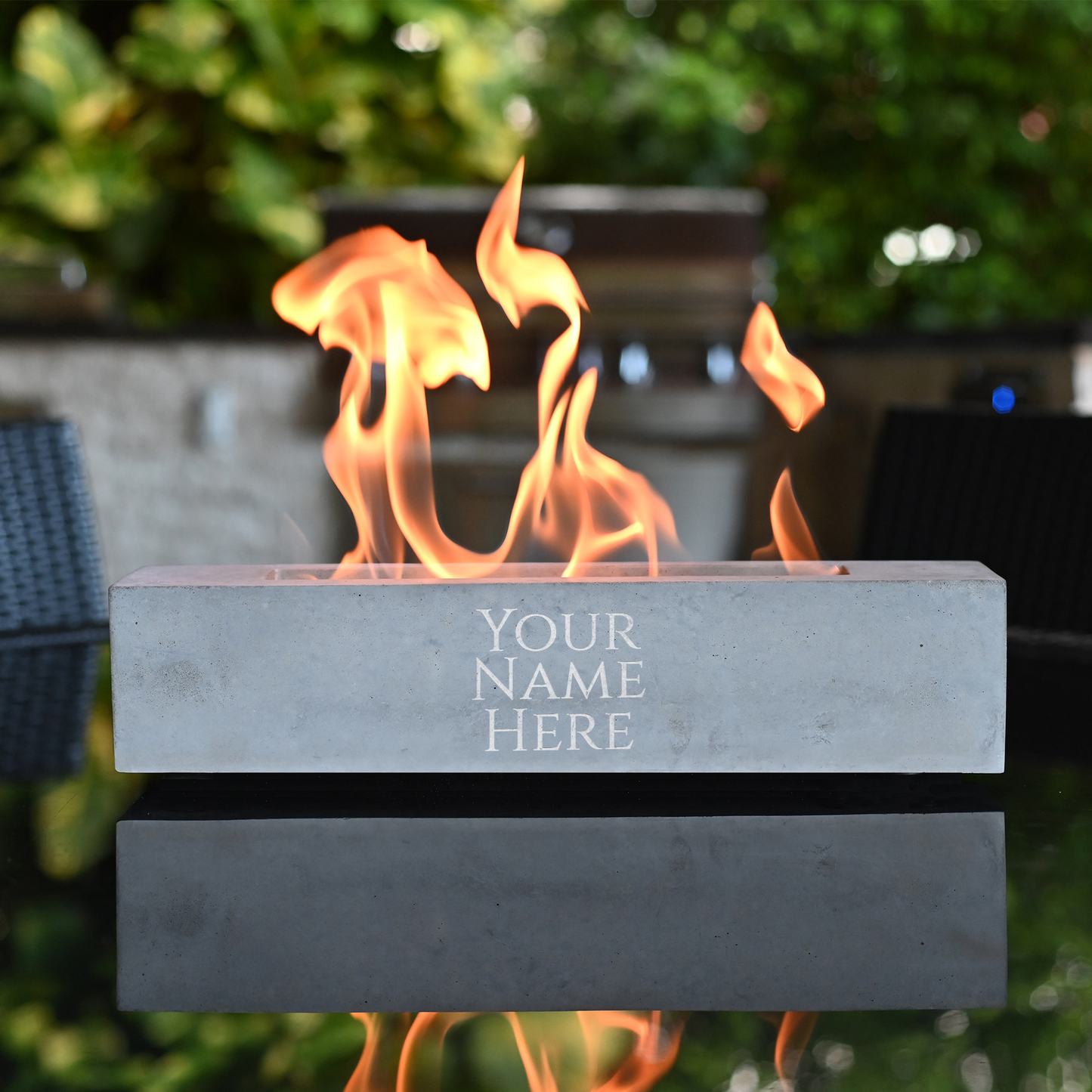 Customizable Rectangular Tabletop Fire Pit