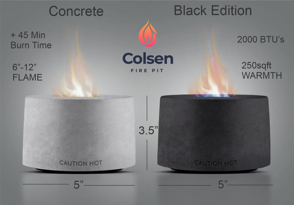 Colsen Indoor / Outdoor Tabletop Fire Pit – Round Bundle